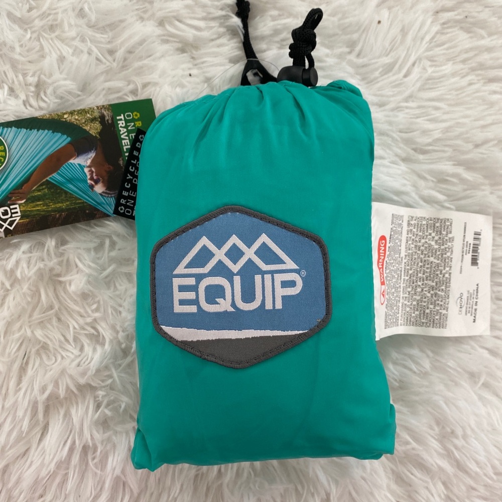 Equip One Person 100% Recycled Nylon Travel Hammock, Green 99358, Brand New!!